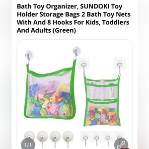 Sundoki Green Bath Toy Organizer with Hooks